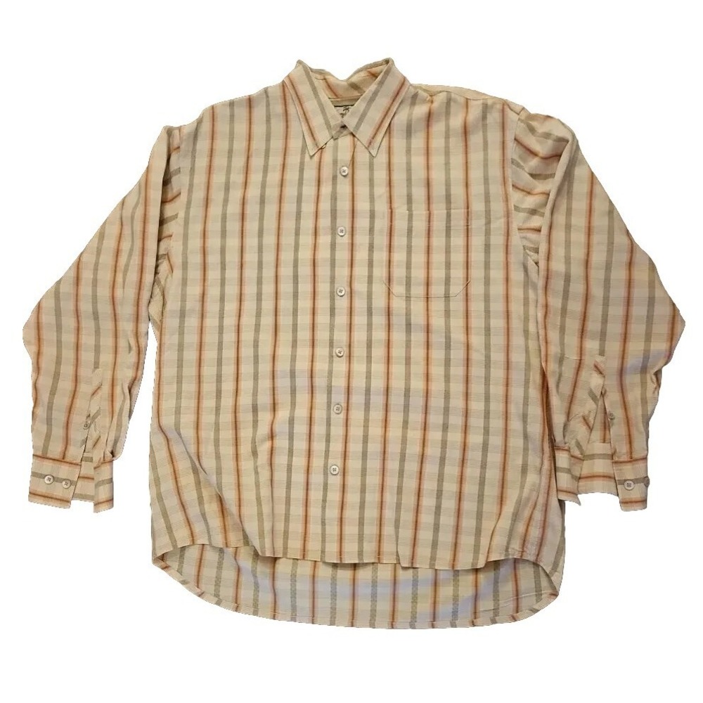 Tommy Bahama Long Sleeve Button Up Plaid Men's XL Shirt 100% Tencel Lyocell